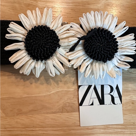 NEW Zara Raffia Flower Belt - Picture 3 of 6